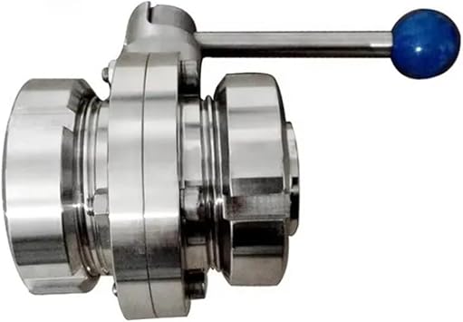 SS304 SS316L Manual Union End Sanitary Butterfly Valve