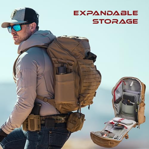 Image of Vertx Siege Backpack - Durable, Water-Resistant with Multiple Compartments for Hiking, Travel, and Everyday Use, Wolf Grey - One Size