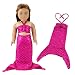 Barwa Princess Mermaid Tail Dress Swimsuit Swimming Wear Outfits for 18 Inch American Girl Doll