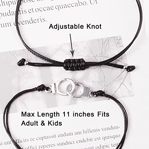 2/3/4 PCS Best Friend Bracelet for Women Men, Matching Bracelets for Couples, Partners in Crime Bracelets, Handcuff BFF Friendship Bracelet Birthday Gifts for Her Him2
