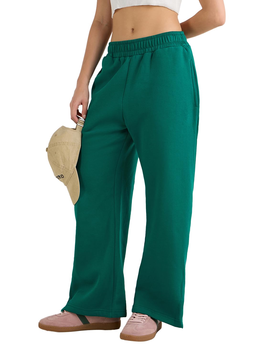 Bewakoof Heavy Duty 1.0 Women's Solid Straight Fit Cotton Poly Pant in neutral