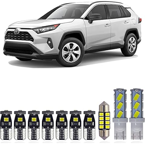 Yoper Interior Dome Map Light LED Kit Package Compatible with 2016-2021 Toyota RAV4 Vanity Mirror License Plate Bright White 6000K Cover