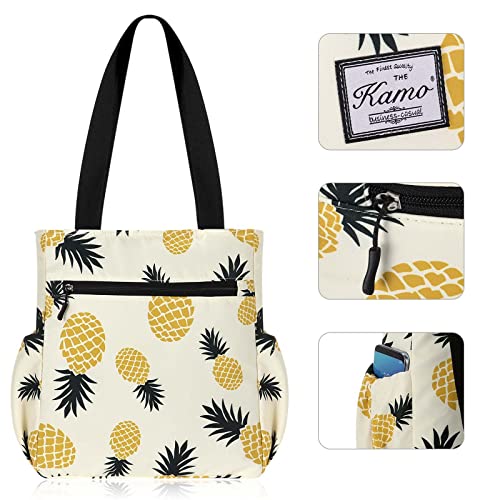Image of KAMO Floral Tote Bag - Waterproof Lightweight Handbags Travel Shoulder Bag for Hiking Yoga Gym Swimming Travel Beach