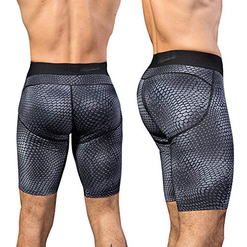 Ajcoflt 2 Pacote Homens Shorts de Compressão Ciclismo de Fitness Secagem Rápida Ginásio Treino de Co