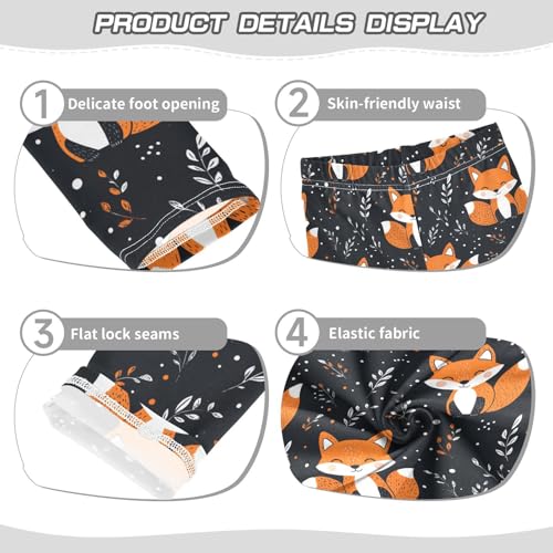 Fox Leaf Girls Casual Leggings for Kids Printed Long Pant Bottoms Stretch and Soft3