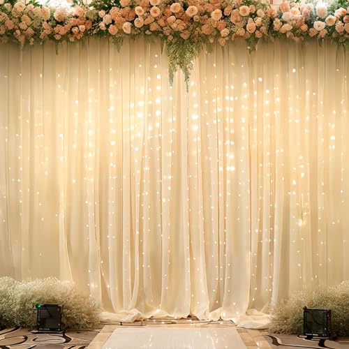 Cortinas Telón Champagne 10x10 ft con Luces para Fondo Fotográfico miniatura 2