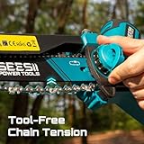 SEESII Mini Chainsaw Cordless 8 Inch & 6 Inch: Electric Battery Powered Chainsaw,2026 Upgraded Brushless Chain Saw with 2pcs 3000mAh,Tool-Free Chain Tension, Oiler, for Tree Branch Cutting (M8 Boost) - Image 6