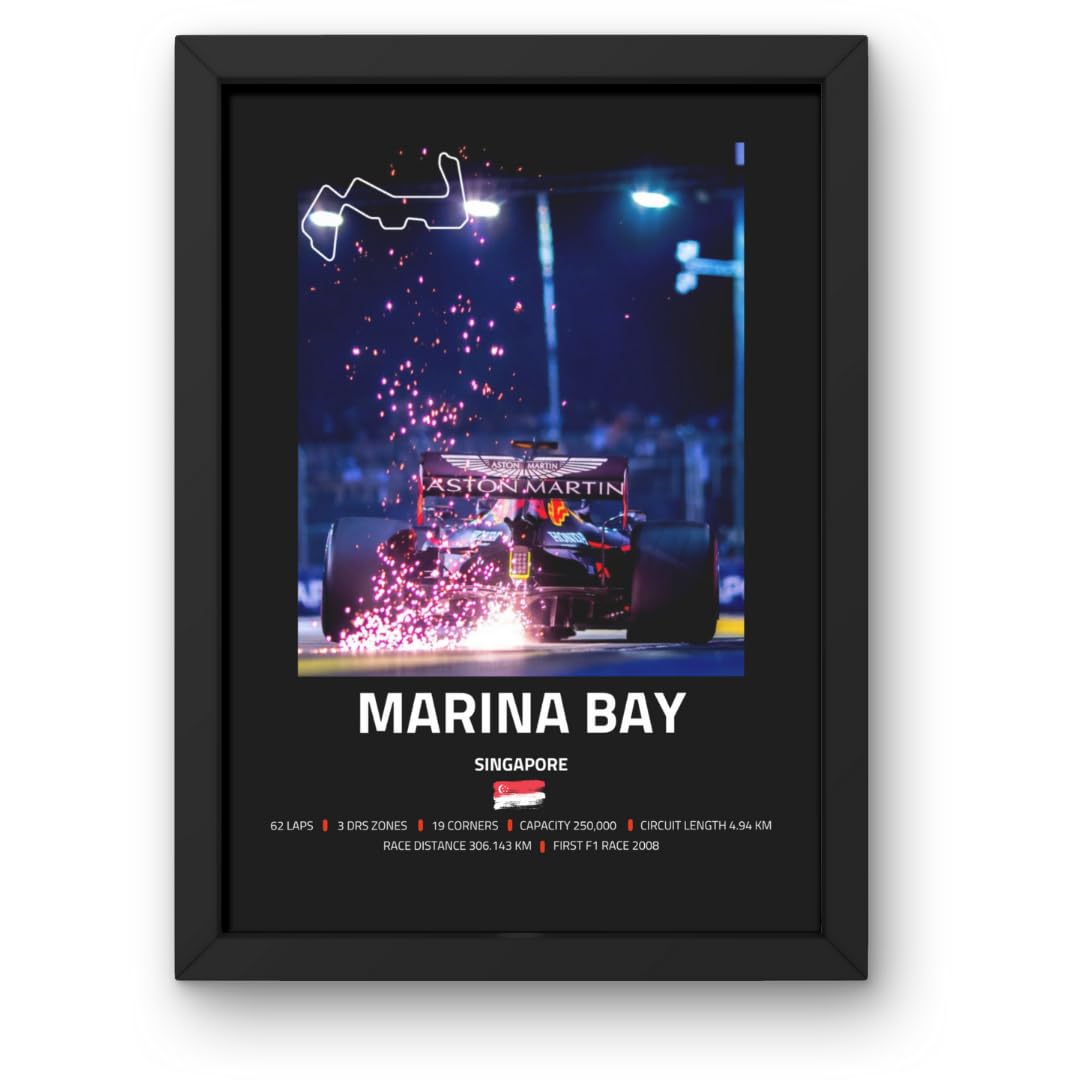 Lap Legends Marina Bay F1 Track Framed Display Gift