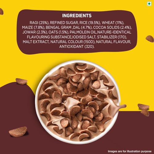 Image of Tata Soulfull Ragi Bites No Maida Choco, Yummy Chocolatey, 375g, Delicious Millets, 7 Grains, High in Protein, Rich in Calcium, Breakfast Cereals (Pack of 3)