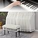 Piano Cover, Upright Piano Dustproof Cover, Sunscreen, Easy to Clean, Embroidery Lace Quilting Process, Fits Most Upright Pianos, Beige(D(38 * 58))