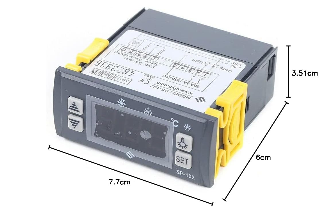 SHZICMY Regolatore di temperatura digitale SF-102, regolatore di temperatura, termostato LCD, per frigorifero, 220 V