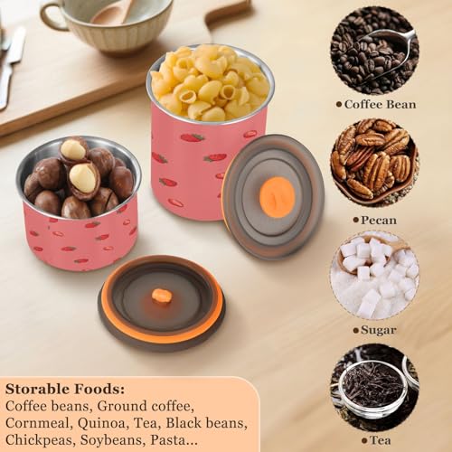 Contenedor de café hermético acero inoxidable 17oz rojo miniatura 5