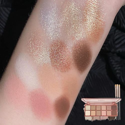 Eyeshadow Palette, Glitter Matte Eye Shadow Pallets for Women Brown Nude Pink Long Lasting Eye Shadows Palettes - Image 3