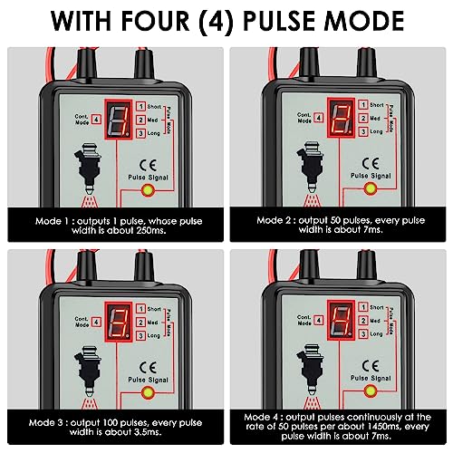 Probador de inyectores de combustible automotriz de 12V con 4 modos de pulso 3