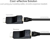 Vista 8 de DDMALL Mini extensor HDMI de hasta 330 pies/328.1 ft, 1080P a 60 Hz, extensor HDMI Full HD sobre cable Ethernet CAT5e/CAT6, con control IR directo 1