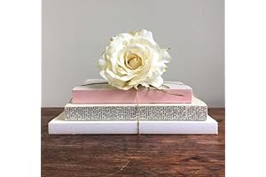 Pink and White Decorative Book Stack for Staging, Decor, and Styling