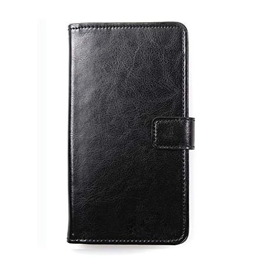 Dingshengk Svart premium läder väska skydd skal mobiltelefon fodral plånbok skydd fodral för Doro Liberto 825 824 824C 5 tum
