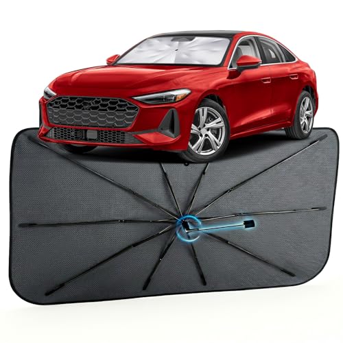 Image of Car Windshield Sun Shade for Audi A4 A5&S5 RS5 2018-2026 -[Reflective Coated Fabric] Sunshade Umbrella for Front Window, Car Shades Sun Visor Keep Car Cool and Protects Interior, 1:1 Exact Fit