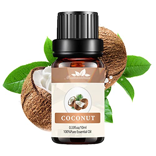 Coconut Essential Oil Organic for Diffuser, Coconut Oil for Skin Pure Coconut Massage Oil Coconut Fragrance Oil 10ml Fruity Coconut Scented Oil for Body, Candle Making, Soap Making, Hair