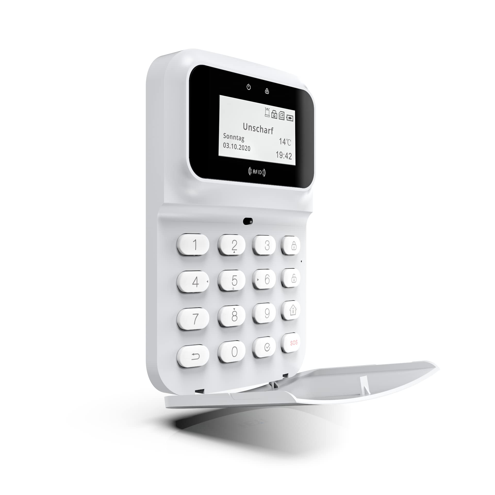 Safe2Home Externes Tastenfeld mit Display und Tastenschutz für Funk Alarmanlage Serie SP110 / SP210 / Basic – LTE WiFi Alarmsystem