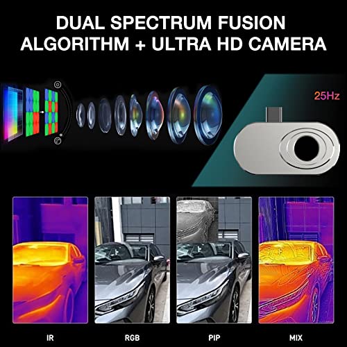 2023 Newest Thermal Camera Android, Thermal Imaging Camera Support Video Recording, 6 Color Palettes,Thermal Camera For Smartphone 160X120 Ir/25Hz Infrared Thermal Imager #TOP5