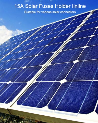 QNHEAY 15A Multi-Contact Solar Fuses Holder Inline, PV Inline Fuse Holders 15A for All Solar Connectors and Solar Panel, IP67 Waterproof Fuse Connector, Solar Surge Protection Device, 5 Pack
