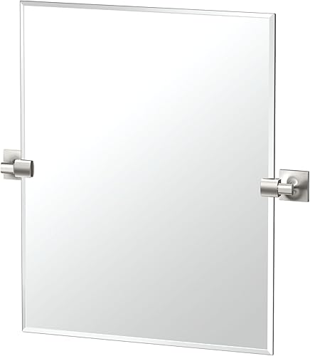Gatco Waterline 5599SM Miroir rectangulaire sans cadre, 61 cm, nickel satiné