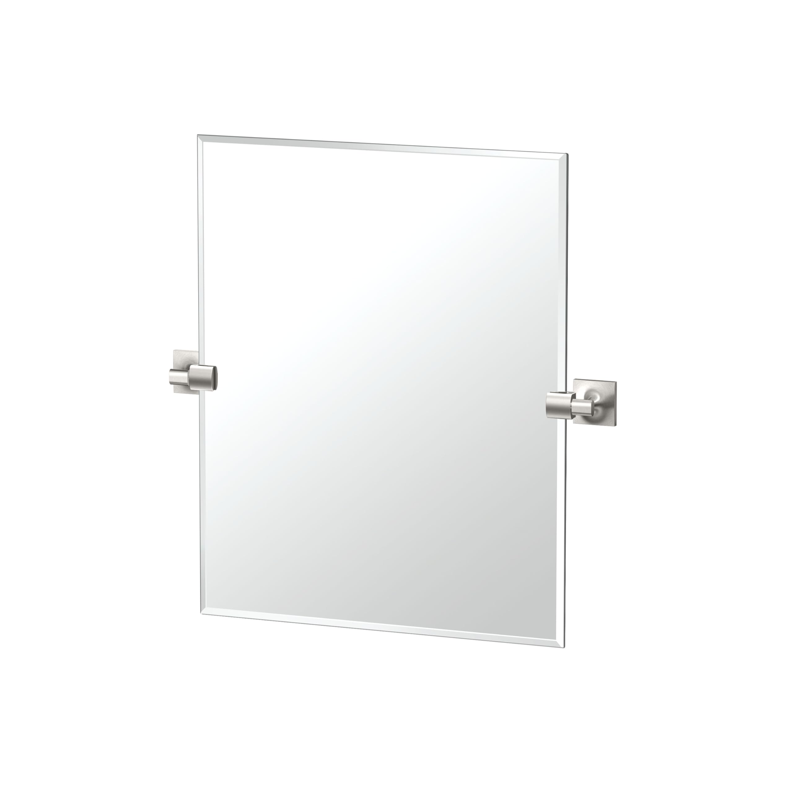 Gatco 5599SM Waterline Frameless Rectangle Mirror, 24 Inch, Satin Nickel