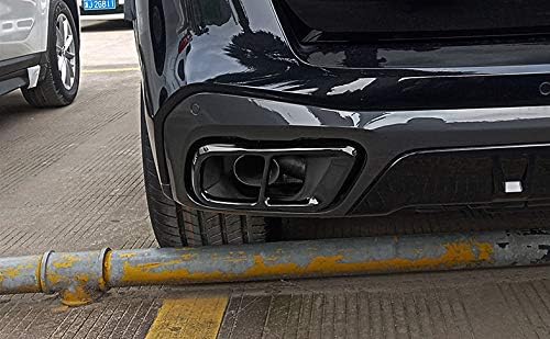 LYRC Golss Black Stainless Steel Exhaust Muffler Tail Tip Pipe Trim Cap Cover Frame for BMW X5 G05 X7 2019 2020
