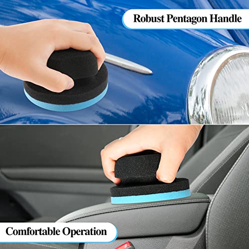 Paint Sponge Applicator Blue 1Pcs,Round Reusable Handheld Paint Sponges For Painting,Car Waxing,Wall Repairing,Kitchen Cleaning,Washable Multi-Use Paint Applicator(1 Blue) #TOP3