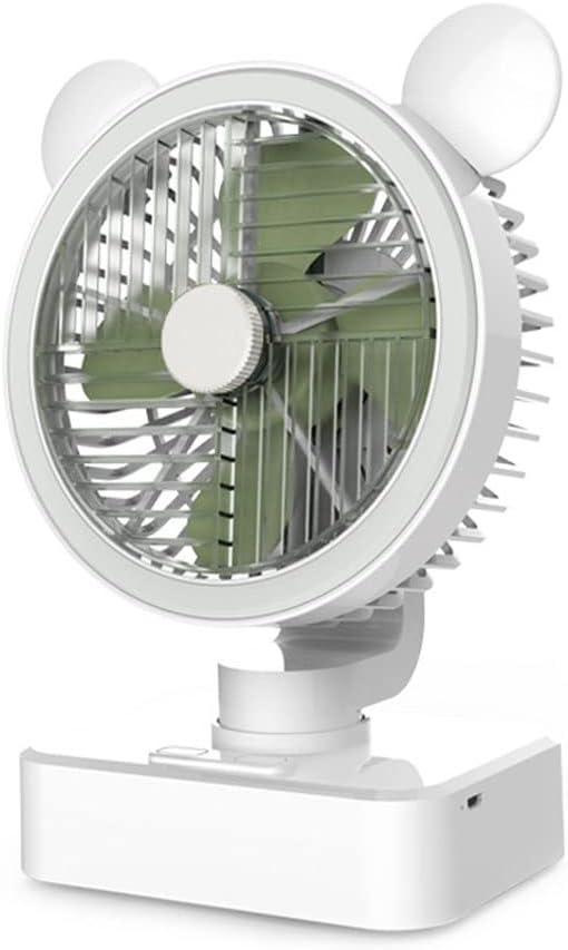 Home Desktop Air Cooler Fan with LED Night Light Rechargeable Conditioner 3 Gear Adjust 45° Auto Rotation(E)