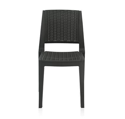 Nilkamal Mid Back Chair ENAMORA | Chair for Living Room, Bed Room, Kitchen, Office Room, Outdoor| 100% PolyPropylene Stackable Chair | (Iron Black)