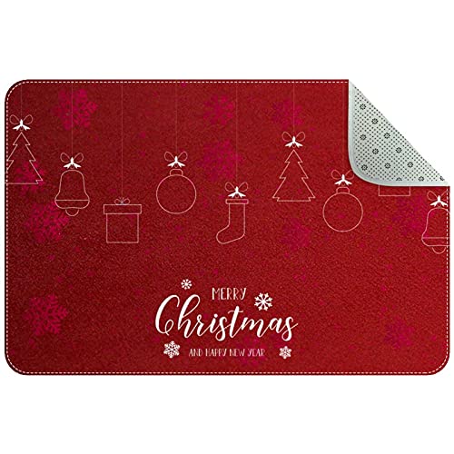 Paillasson rouge de Noël lavable en machine pour sol intérieur - 2