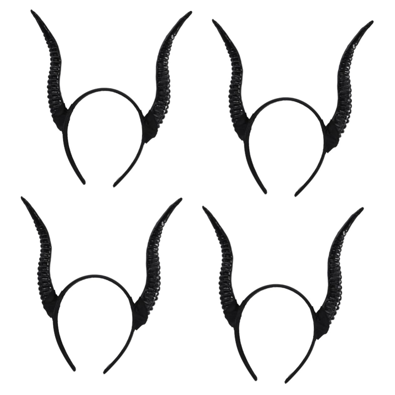 Abaodam 4 Stück Croissant-Stirnband Gothic Schwarzes Schafhorn Teufelshorn-Stirnband Cosplay-Outfits Kostüme Für Erwachsene Kopfbedeckung Für Frauen Horn-Stirnbänder Für Frauen
