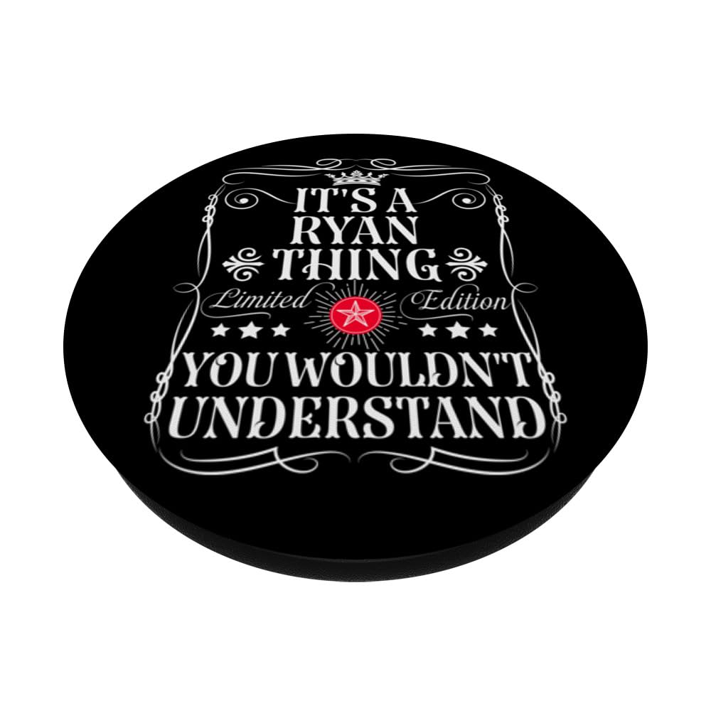 Ryan Name Its A Ryan Thing You Wouldn't Understand PopSockets Swappable PopGrip, Black - Image 2