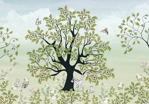 Disney Vlies Fototapete - Bambi Forest Friends- Größe 400 x 250 cm - Kinderzimmer, Tapete, Kindertapete, Wald