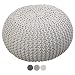 Produktbild ANTARRIS Antarrris Sitzhocker Pouf Sitzpuff Grobstrick Optik Ø 45 cm Höhe 30 cm Polsterhocker mit extra Harter Füllung (wollweiß)