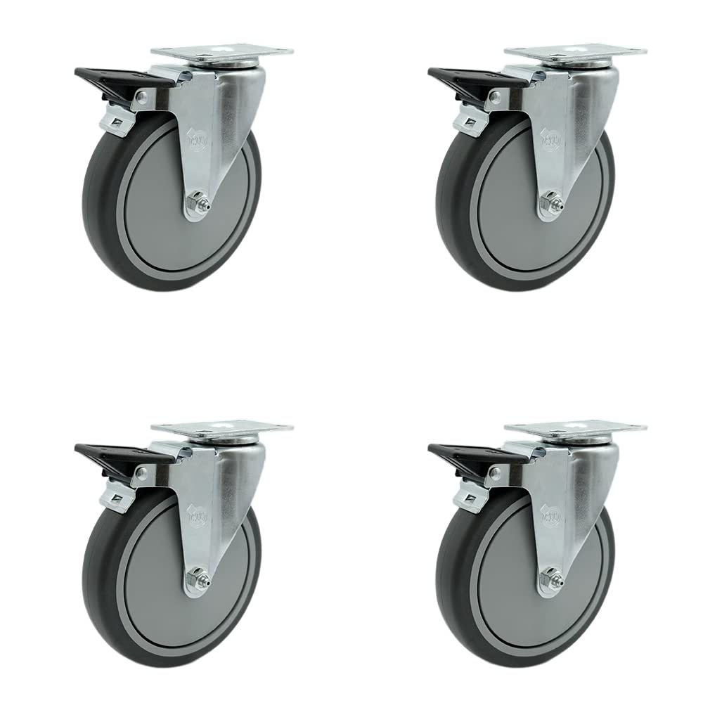 Cambro Beverage Service Cart Replacement Caster Set – Includes 4 Swivel Casters with Brakes – Set of 4 - Service Caster Brand