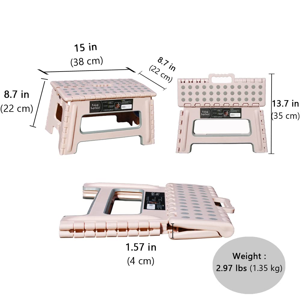 Marchepied Pliable Léger Vert – Hauteur 22,9 Cm – Charge Max 330 Lb (150 Kg) – Idéal Enfants, Cuisine, Salle De Bain & Salon