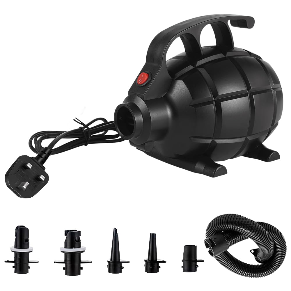Pompa elettrica per gonfiabili da 600 W, pompa ad aria elettrica ad alta potenza, gonfiatore a riempimento rapido, con ugello di 4 dimensioni, per materasso/letto, tappetino da ginnastica