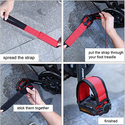 Outgeek 1 Pair Bike Pedal Straps Pedal Toe Clips Straps Tape For Fixed Gear Bike #TOP6