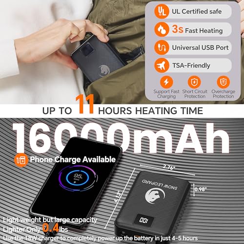 SNOW LEOPARD Women’s Heated Vest with Battery Pack Included 7.4V / 16000mAh, Lightweight Electric Vest3