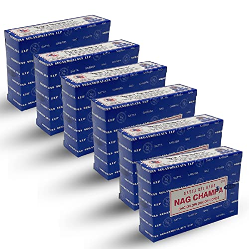 Nag-Champa-Backflow-Incense-Cones-for-Waterfall-Aromatic-Smoke-Fountain-Haze-Falls-and-Mat-Bundle-Pack-of-6