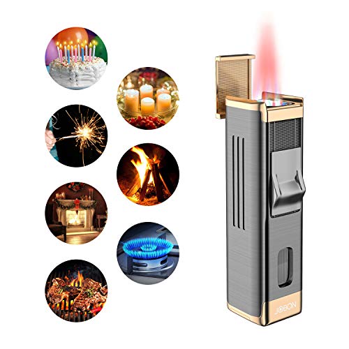 JOBON Sturmfeuerzeug Jetflamme Gas Nachfüllbar,4 Flammen Jet Feuerzeug Gasfeuerzeug Feuerzeuggas Sturmfeuerzeuge Gas… – Bild 7