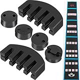 Jetec 7 Pieces Rubber Violin Practice Mute Set, Included 2 x Claw Style Mute and 4 x Round Tourte Style Mute and 1 x Violin Note Sticker for 4/4 Violin, Black