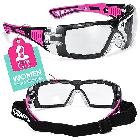 Safeyear Anti-fog Pink Safety Glasses for Women Cover