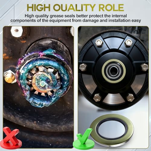 Image of 10Pack 2.125 inch ID x 3.376 inch OD Double Lip Grease Seal with 10 Cotter Pins for 5200-7000lb Trailer Axles Wheel Hub Assemblies, Replace for 10-10 21333TB #42 Spindles Dexter DL-2125-03 Bearing Grease Seal