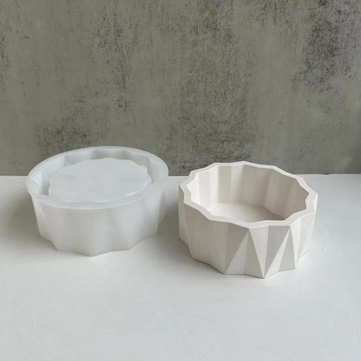 Miniatura 4 de Molde de silicona para macetas de bricolaje, plantas suculentas de concreto, jarrón de yeso, moldes de cemento, molde de arcilla, soporte para