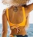 CUPSHE Women Swimsuit Bikini Top Wrap Self Tie Bathing Suit with Fixed Wide Straps, XS Bright Yellow