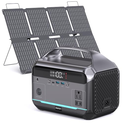 Image of Daran Portable Power Station 600W with 80W Solar Panel